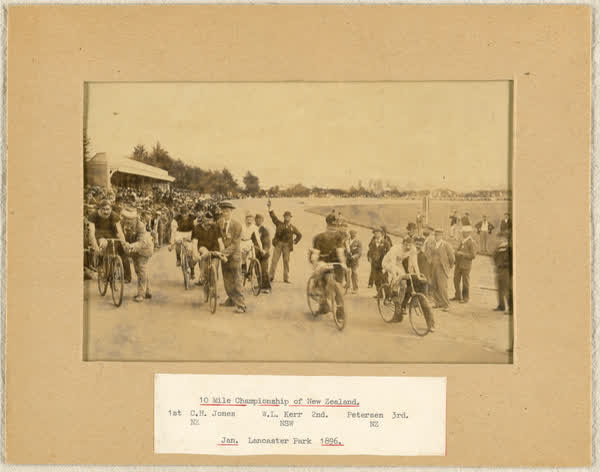 Scenes at 10 Mile Cycling Championship of New Zealand, 1896
