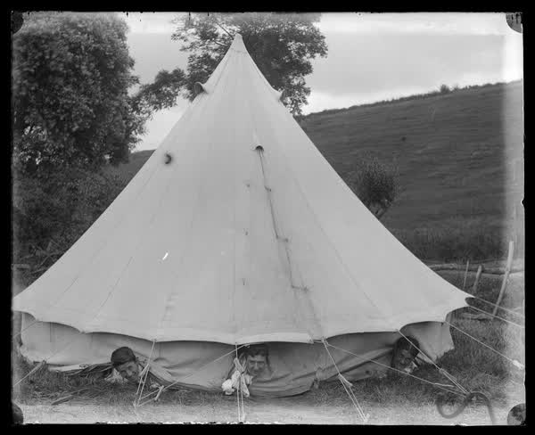 Tent antics, 1900