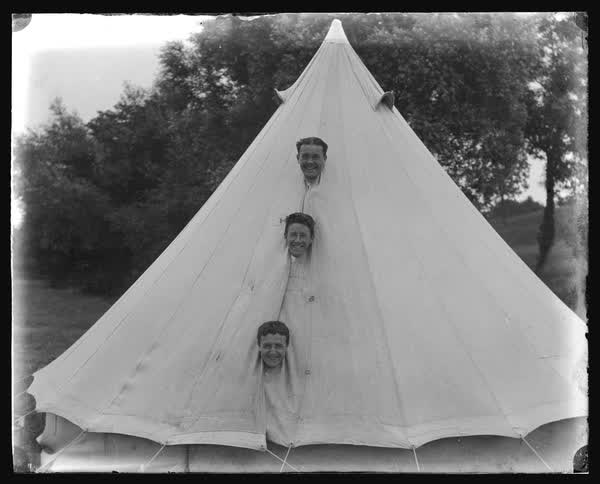 Camping antics, 1900
