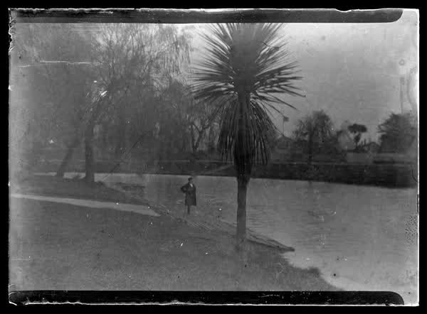 A man standing by the Avon, 1900