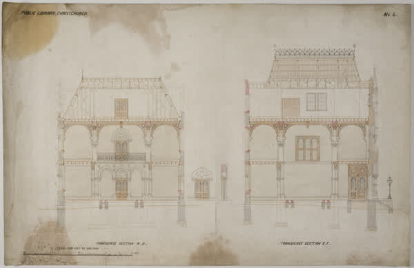 Public Library. Christchurch, 1870