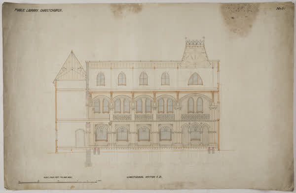 Public Library. Christchurch, 1870