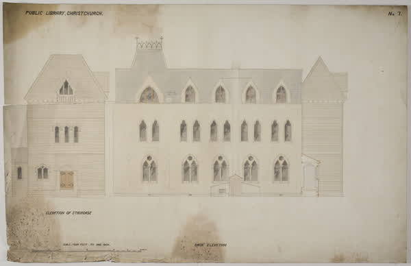 Public Library. Christchurch, 1870