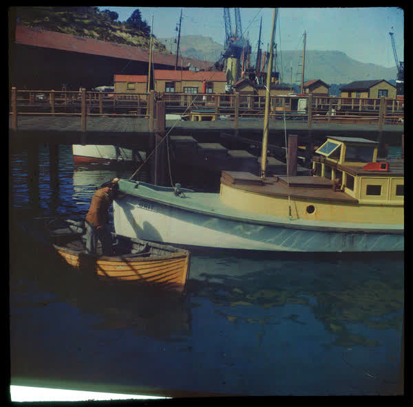 Boats in Lyttelton Harbour, 1950