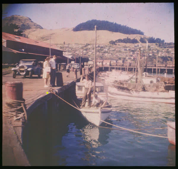 People on a sailing boat, 1950