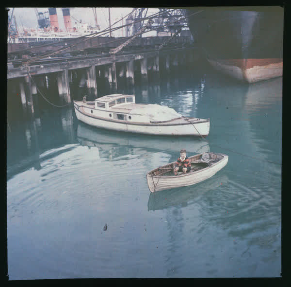 Boy in a dinghy, 1950