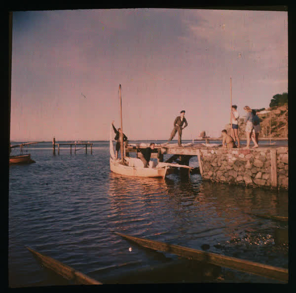 Sailing a boat, 1950
