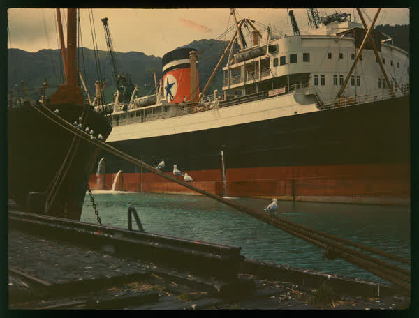 Ships on a wharf, 1950