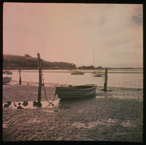 Boats moored on the beach, 1950