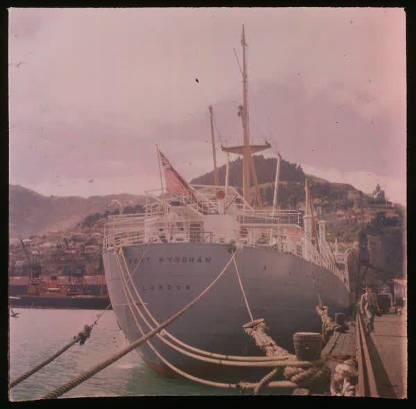 Port Wyndham moored on Lyttelton wharf, 1950