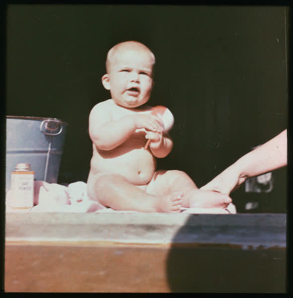 Baby and a tub, 1950