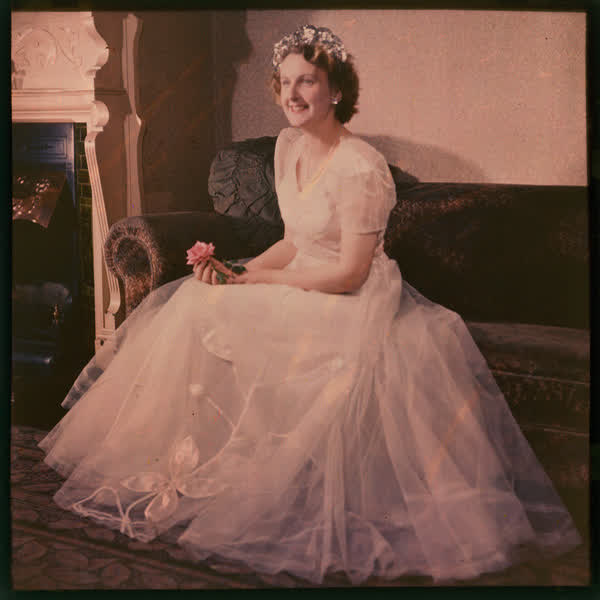 A woman in a gown, 1950