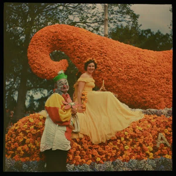 Woman on Ashburton float, 1951