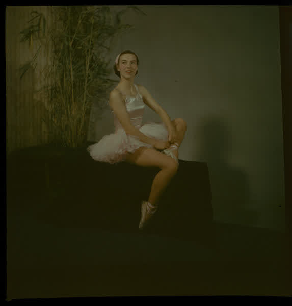Ballerina next to a plant, 1950
