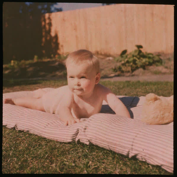 Baby on a blanket, 1950
