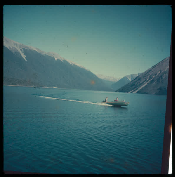 Boating on Lake Rotoiti, 1950