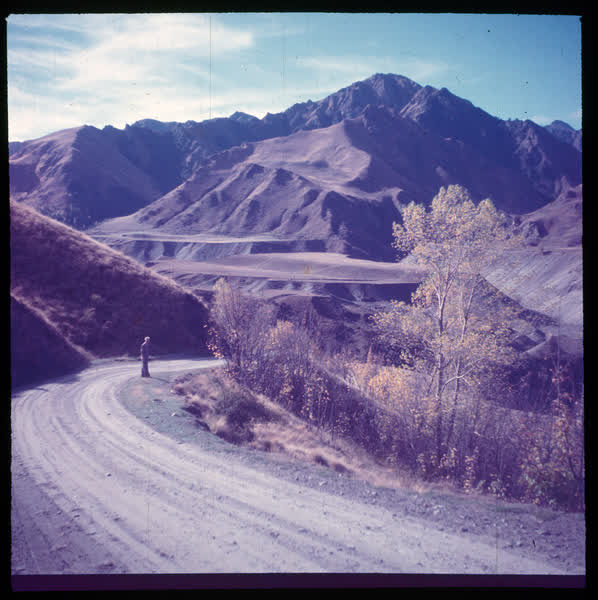 Winding gravel road, 1950