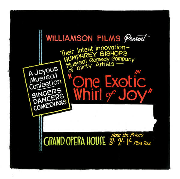 “One Exotic Whirl of Joy” cinema advertising slide, 1930