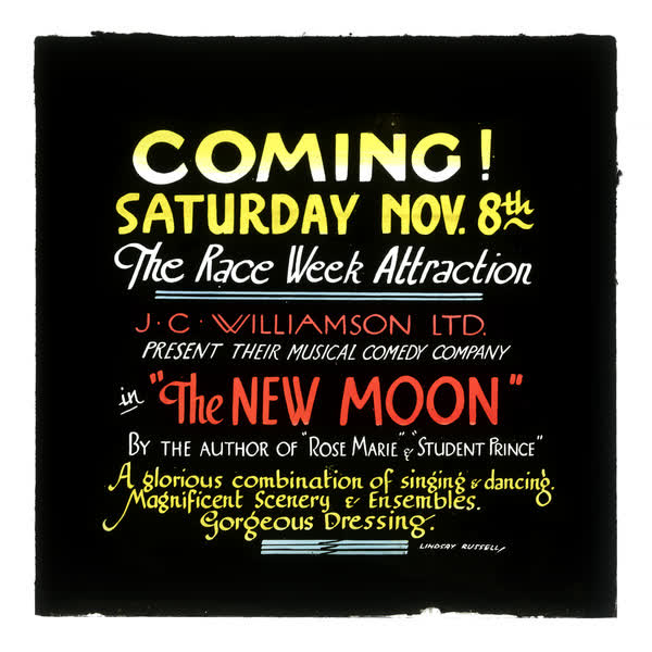 "The New Moon" cinema advertising slide, 1930