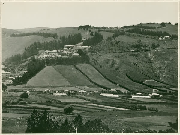 View of Cashmere Sanatorium and surrounding hills, 1934