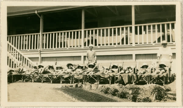 Children sunbathing at Fresh Air Home, 1924