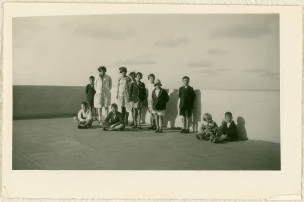 Students on roof area of the open-air school, 1927
