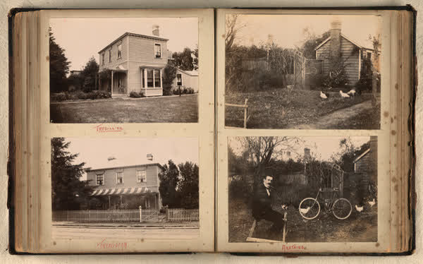 Tresillian Station house,  a man with chickens, 1900