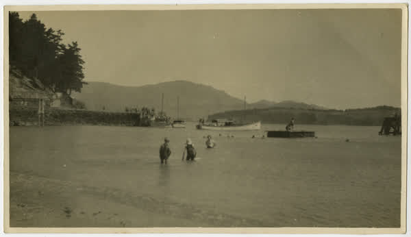 Swimming at Corsair Bay, 1930
