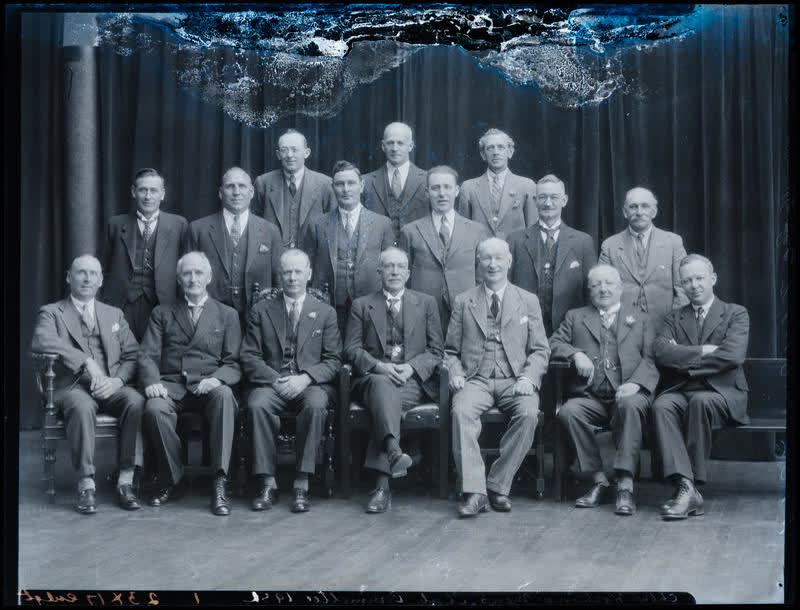 Film Negative: Christchurch Working Men's Club Committee 1932, 1932