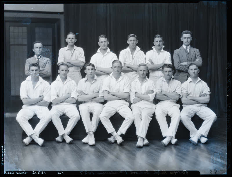 Film Negative: CBHS 1st XI cricket team, 1927