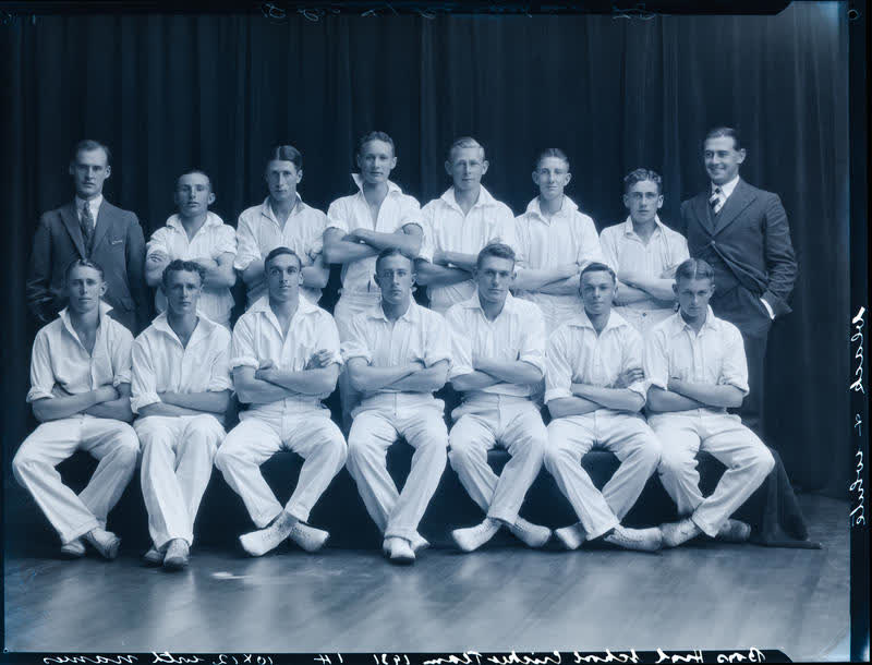 Film Negative: CBHS cricket team, 1931