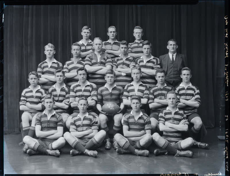 Film Negative: CBHS 3rd XV rugby team 1923, 1923