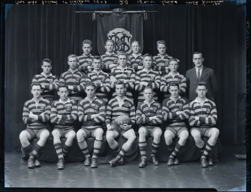 Film Negative: CBHS 1st XV rugby team 1923, 1923