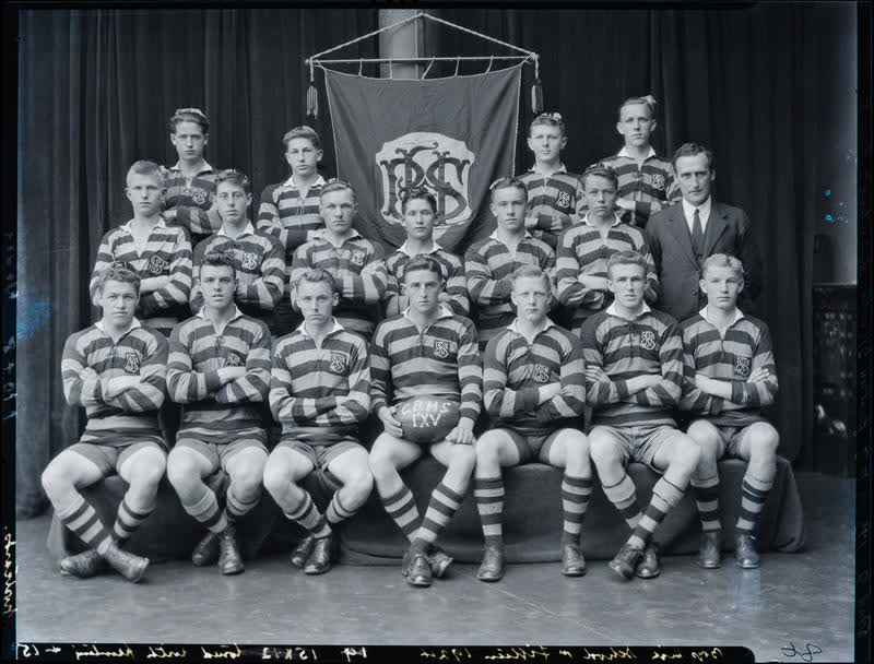 Film Negative: CBHS 1st XV rugby team 1924, 1924