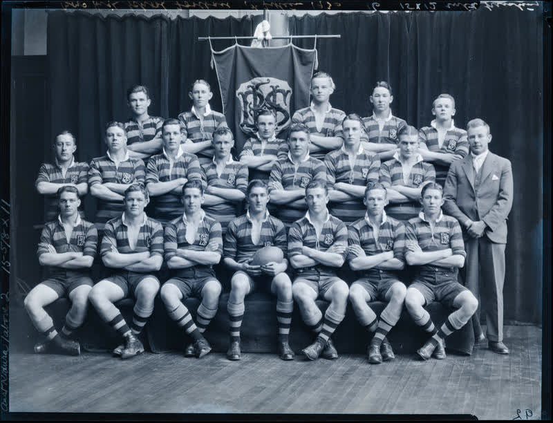 Film Negative: CBHS 1st XV rugby team, 1930
