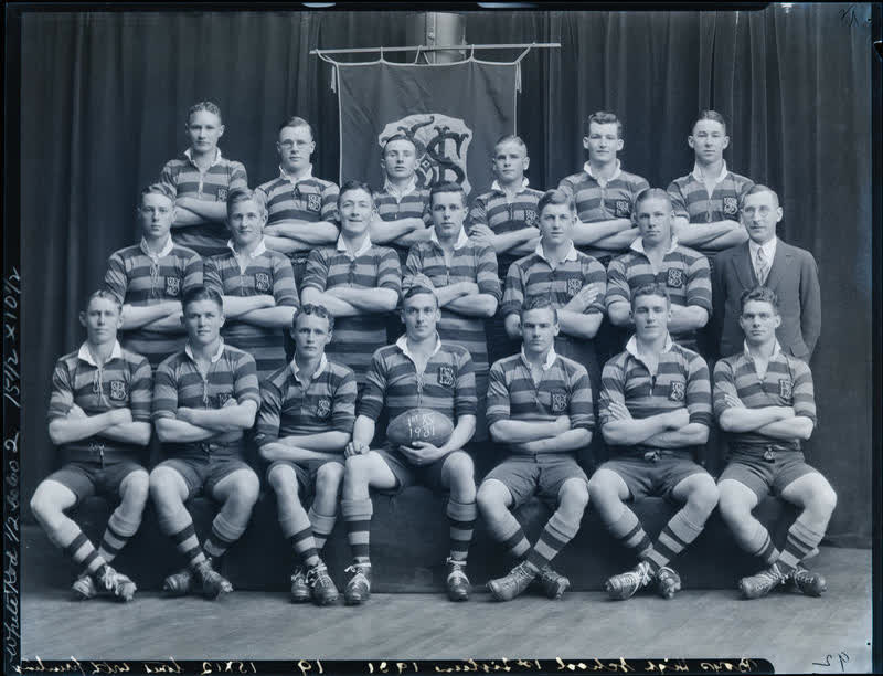 Film Negative: CBHS 1st XV rugby team 1931, 1931