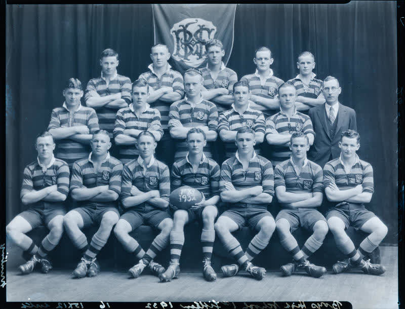 Film Negative: CBHS 1st XV rugby team 1932, 1932