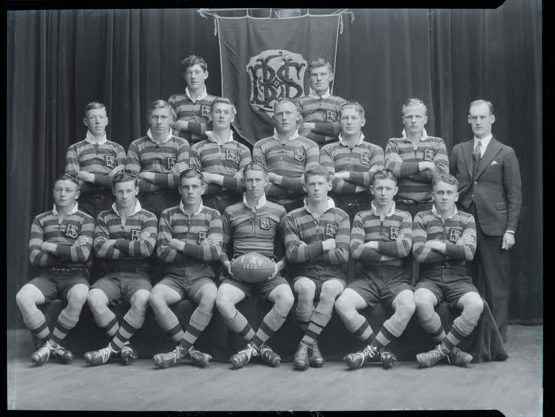 Film Negative: CBHS 1st XV rugby team 1933, 1933