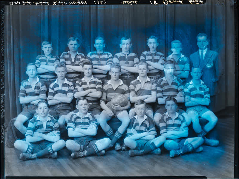 Film Negative: CBHS Lightweights rugby team 1927, 1927