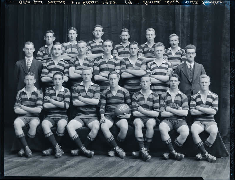 Film Negative: CBHS 3rd XV rugby team 1928, 1928