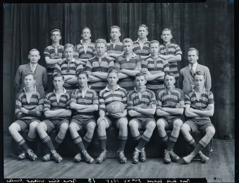 Film Negative: CBHS 5th XV rugby team, 1928