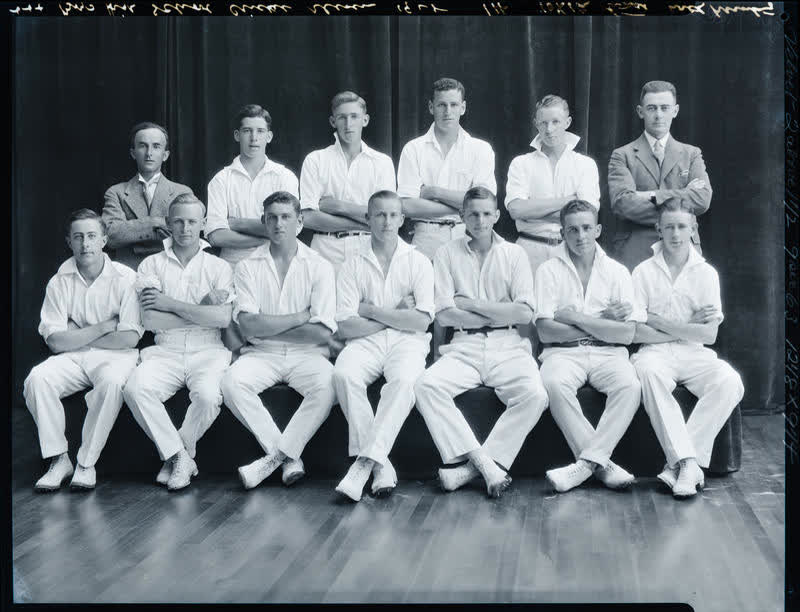 Film Negative: CBHS 1st XI cricket team, 1928