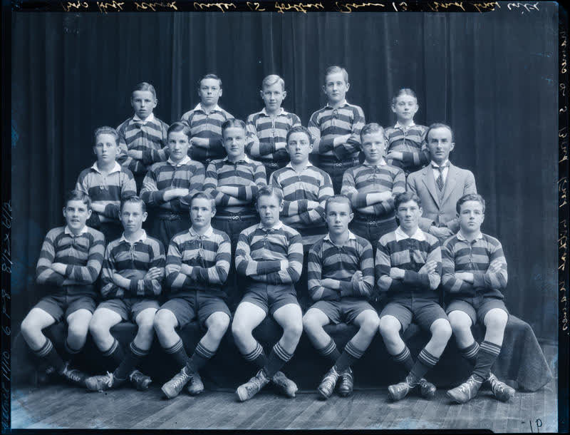 Film Negative: CBHS U15 football team, 1929