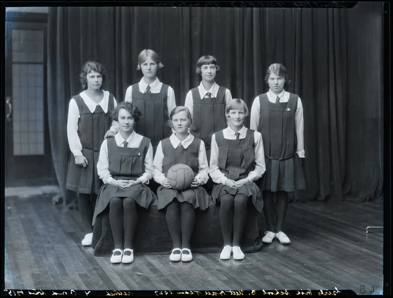 Film Negative: CGHS netball 'B' team 1927, 1927