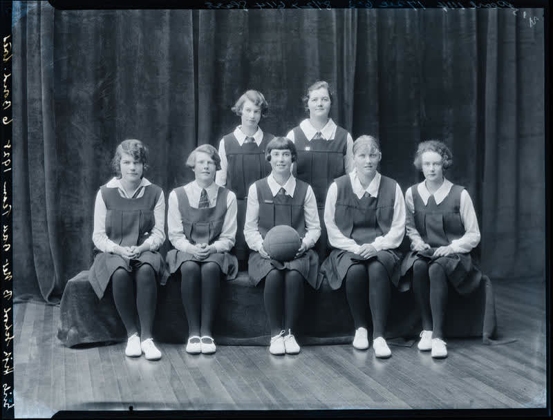 Film Negative: CGHS netball 'B' team 1928, 1928