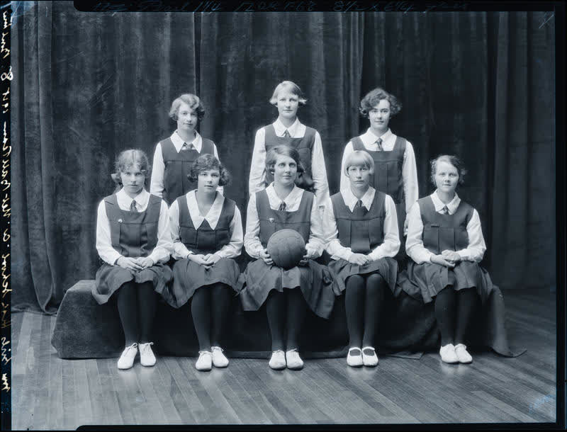 Film Negative: CGHS netball 'A' team 1928, 1928