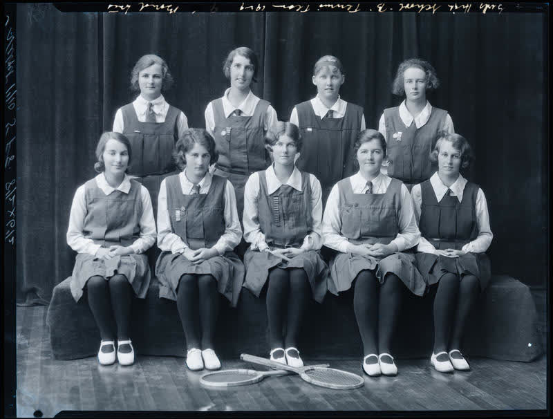 Film Negative: CGHS tennis 'B' team 1929, 1929