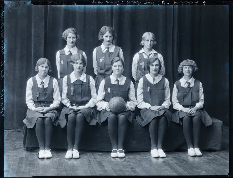 Film Negative: CGHS netball 'B' team 1929, 1929