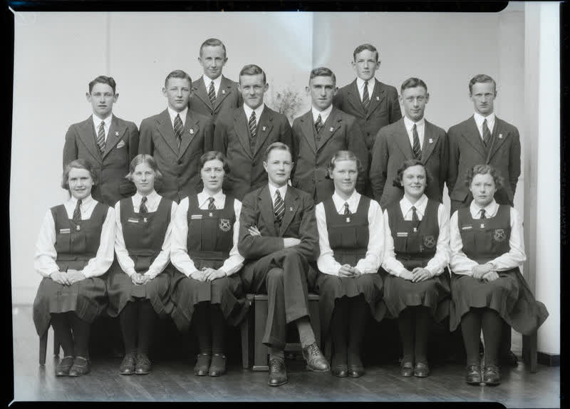 Film Negative: West Christchurch High School prefects 1936, 1936