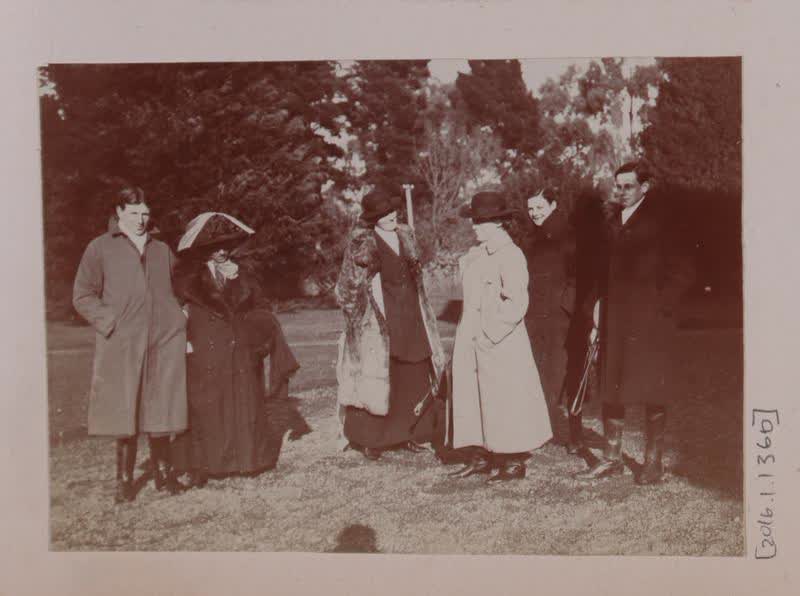Photograph: Six People with Coats, 9 June 1913, 1913